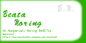 beata moring business card